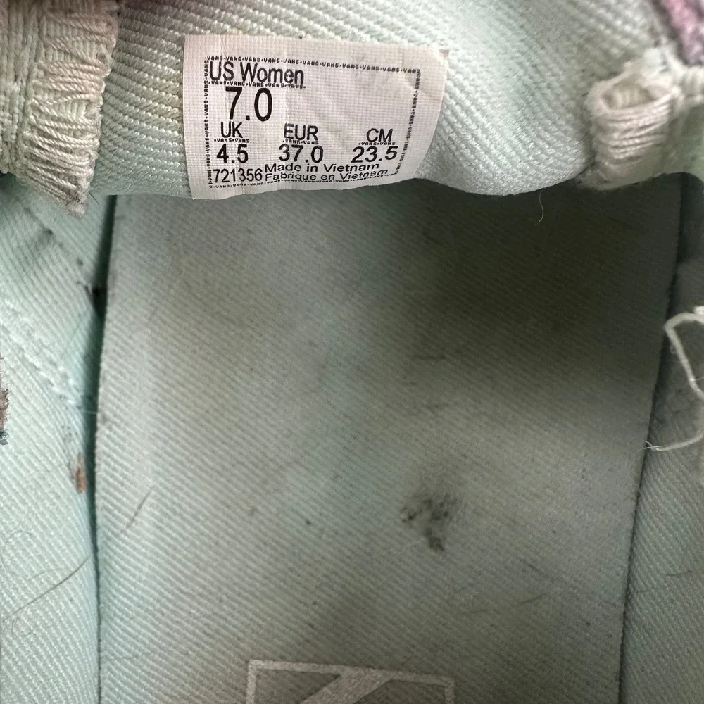 Vans Asher Slip-On Tie-Dye Pastel Multi-Color Canvas Sneaker Women Sz 7 Boho Y2K - Picture 7 of 8